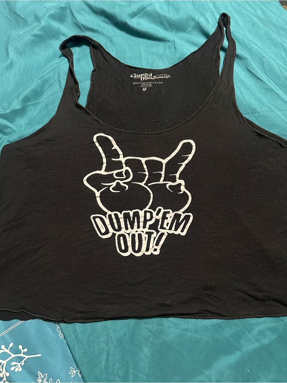 Black Graphic Cropped Tank